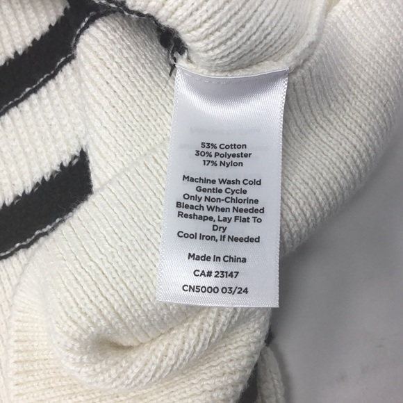 Talbots Bow Front Texture Stitch Cardigan French Stripe Size XL - Picture 10 of 10